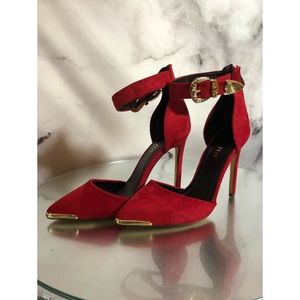 Liliana Red Suede Heels